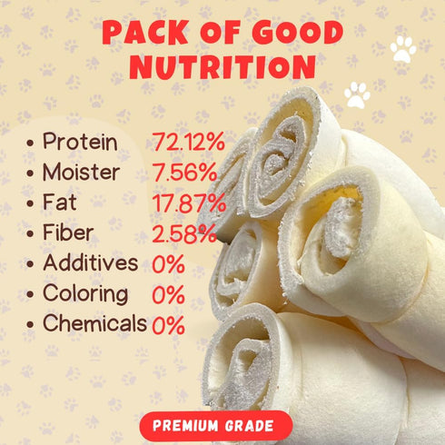 Amazing Dog Treats - Beef Cheek Rolls (Mega Thick 10" - 6 Pcs) - Safe Rawhide Alternative Chew for Power Chewers