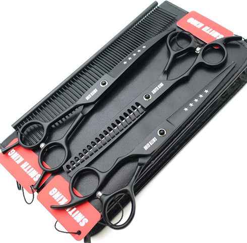 7.0 inches Professional Dog Grooming Scissors Set Straight & Curved & chunkers