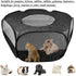 FOCCTS Puppy/Kitten/Rabbit/Hamster/Chinchillas/Guinea Small Animal Plaype Black, Breathable Pet Playpen Cage Tent