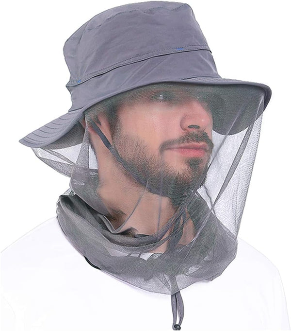 Head Net Hat - Fishing Safari Bucket Hat with Mesh for Men/Women
