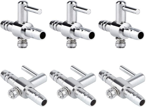 Pawfly 6 PCS 1-Way Aquarium Air Flow Control Lever Straight Valve Distributor for Fish Tank