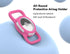 Waterproof Airtag Dog Collar Holder - Ultra-Durable Silicone & ABS Airtag Case for Dog & Cat Collars (Rose, Regular)
