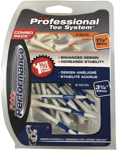 Pride Performance Plastic Golf Tees, Combo Pack of 50