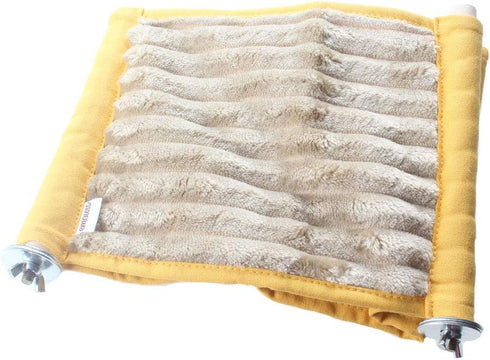 emours Double Bunkbed Hammock Sleep Bed Cage, Play Platform with Warm Fleece for Hamster Mice