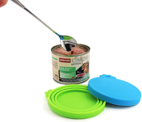 Comtim Pet Food Can Lids, Silicone Covers for Dog and Cat Food, Universal Size Fits All Standard Can Tops (3 Pack &