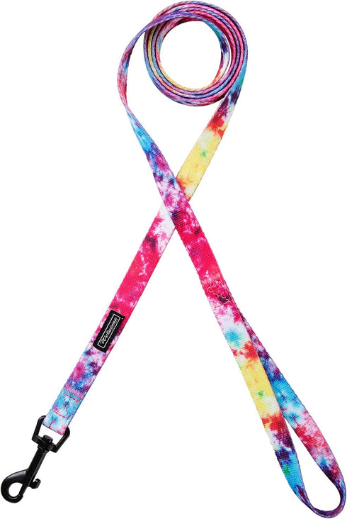 Tie Dye Dog Collar and Leash Set for Small Medium Large Dogs, Tie Dye Collars (S: 9.8'' - 12'')