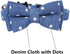 THAIN Breakaway Cat Collar with Bell and Bow Tie, Adjustable Denim Dots Safety Buckle with Name Tag for Kittens