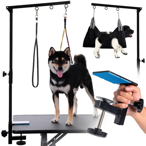 Dog Grooming Table Arm with Hammock - Adjustable Height, Pet Grooming Hammock,