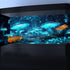 24X16IN Blacklight Cyan Mushroom Black Light Aquarium Background UV Reactive Background Starry Sky Moonlight Terrarium Background with 10 EVA Double-Sided Tape