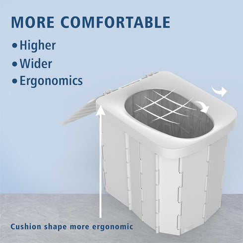 Hapoon Portable Camping Toilet for Adults XL Portable Folding Toilet with Lid,Travel Portable Potty for Adults,Porta
