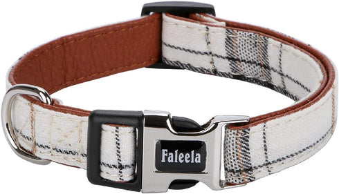 Faleela Soft & Comfy Bowtie Dog Collar, Detachable Adjustable Bow Tie Collar for Small Medium Large Pets (M, Beige)