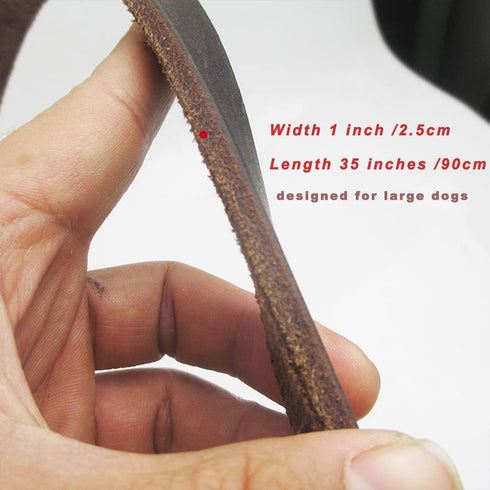 Leather Heavy Duty Dog Leash, 3ft Upgrade Widen Clip, Braided Waterproof Training Leash for Small, Medium, Large Dogs,