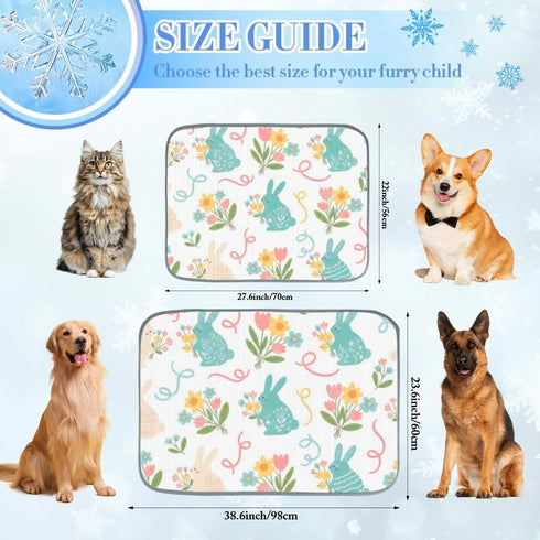 imiBBWQu Summer Summer 27" 22" Dog Cooling Mat Easter Bunny Double-Sided Dog Cooling Mat Washable Cat Pad Bed Outdoor