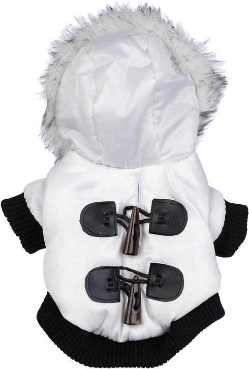 Pet Life Aspen Winter White Dog Jacket Parka - Dog Coat with 3M Thinsulate Insulation Technology for Small Medium and