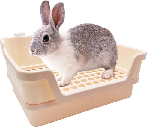 PINVNBY Extra Large Rabbit Litter Box Small Animal Potty Trainer Huge Bunny