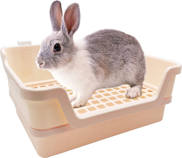 PINVNBY Extra Large Rabbit Litter Box Small Animal Potty Trainer Huge Bunny