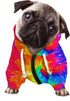 Howilath Dog Hoodie Sweaters with Hat, Tie-dye Rainbow Soft and Warm Dog Sweater for Small Medium Large Dogs Cats Shirt