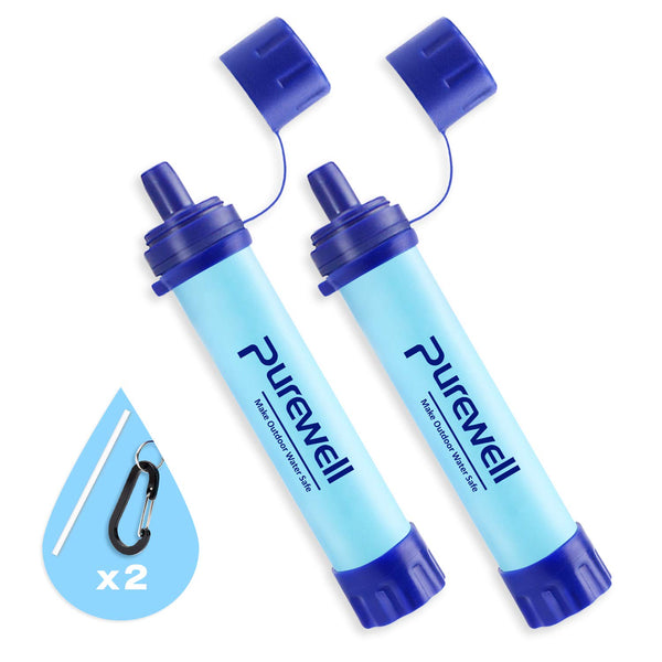 Purewell Personal Water Filter Straw, Emergency Survival Gear Water Purifier for Camping and Hiking