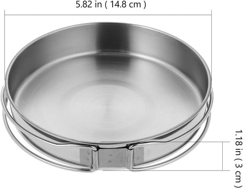 6.29In Angoily Portable Non-Stick Frying Pan Outdoor Cooking Pot with Foldable Handle for Camping Hiking Travel