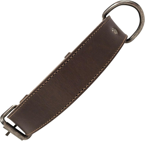 Classic Dog Collar 1.25" Wide - Adjustable Full Grain Leather Collar for Puppy, Handmade, Bourbon Brown