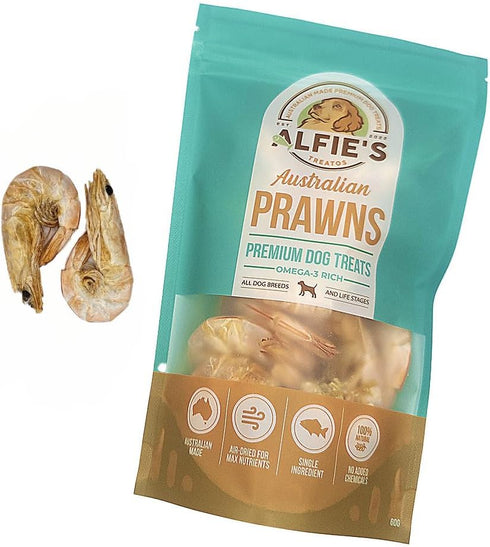 ALFIE'S TREATOS Healthy Australian Prawn (Shrimp) Dog Treats, 2.1 oz | Grain Free, No Preservatives, Australian Made