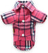 DroolingDog 3 Pack Plaid Dog Shirts - Small Dog T-Shirt with Checked Pattern, Puppy Button Up Tee, Black White Rose Blue