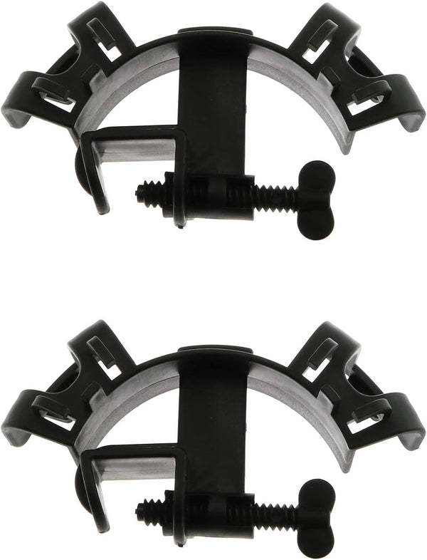Maxmoral 2pcs Adjustable Plastic Aquarium Water Tube Clamp, Fish Tank Pipe Holder Fixed Clips (Black)