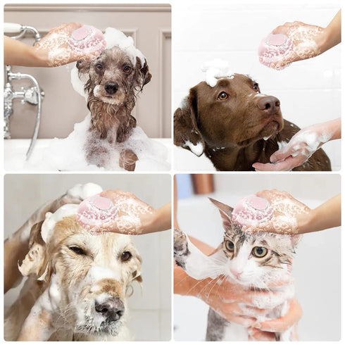 3pack Dog Bath Brush. Cat Bath Brush.Soft Silicone Dog Shampoo Brush, Pet Grooming Bath Massage Brush Shampoo Dispenser. Pet Dog an Cat Grooming Silicone Shower Brush Dog Grooming Brush bath.