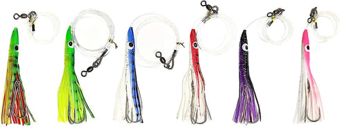 Arcadia Tackle Associated Manufacturer 6" 6 6 Tuna Clone Rigs, Pcs in Colors for Saltwater Trolling, Ideal for Tuna