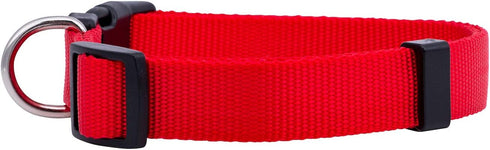 Native Pup Basic Nylon Dog Collar - Adjustable for Small, Medium, Large Pets, Cute Colors for Male, Female (Large, Red)