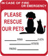 in Case of Fire Or Emergency Please Rescue Our Pets 5 Inch Front Door Window Alarm Alert Animal Pet Dog Cat Kitten Bird Rabbit Rescue House Home RV Safety CS1414-2PK by Generic