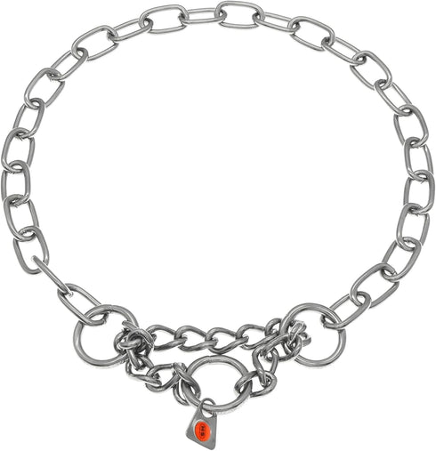 Herm Sprenger Stainless Steel Fur Saver Dog Collar, Medium Link Professional Training Slip Chain for Medium Large Dogs