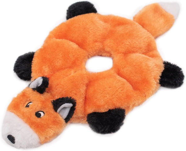 ZippyPaws Loopy - No Stuffing Squeaky Plush Dog Toy for Small and Medium Dogs, Fox