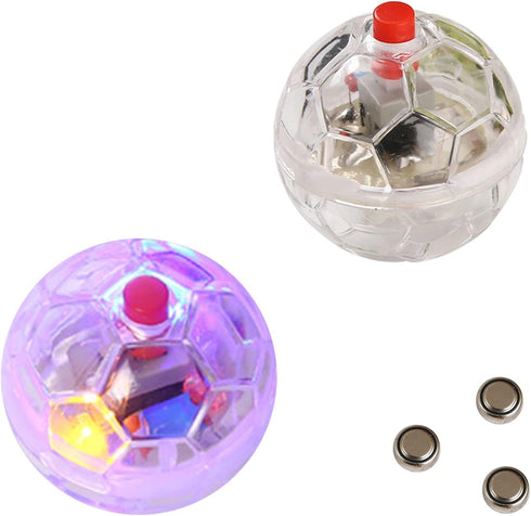 Zickupy 2 Piece Light Up Cat Balls, Multi-Color Flash LED Motion Activated Glowing