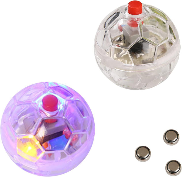Zickupy 2 Piece Light Up Cat Balls, Multi-Color Flash LED Motion Activated Glowing
