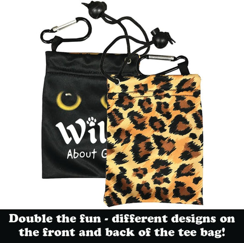 Par 3 Pack for Women, Microfiber Waffle Weave Golf Towel, Tee Bag with 4 Tees and Bling Ball Marker