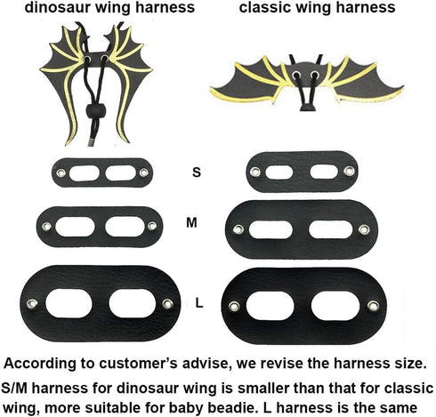 ADOGGYGO Bearded Dragon Lizard Leash Harness, 3 Size Pack Dinosaur Wing Harness for Reptiles