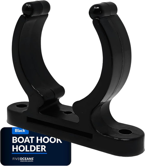 Five Oceans Kayak Paddle Holder - Paddle Clip for Kayaking, Easy Mounting with Hardware, Black - Heavy-Duty Plastic
