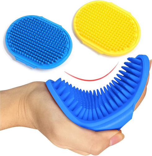 Dog Grooming Brush, Pet Shampoo Bath Brush with Adjustable Ring Handle for Long & Short Haired Dogs, 2pcs