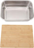AMONIDA 201 Stainless Steel Vegetable Washing Basin, Food Grade Dish Wash Tub, Wooden Cover Lid Basin, Ideal