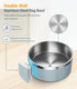 Stainless Steel Dog Bowls for Small Dogs, 40 Ounces/5 Cup - Double Wall Weighted Dish with Non Slip Silicone Base