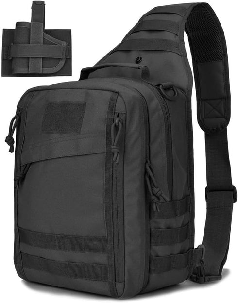 REEBOW GEAR Tactical Sling Bag Pack w/Gun Holster Small Military Rover Shoulder