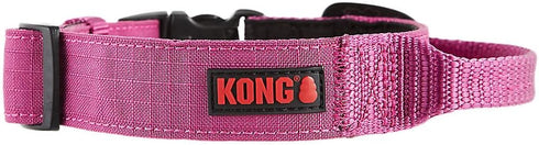 KONG Ultra Durable Padded Comfort Handle Dog Collar, Medium, Pink