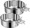 Dog Food Water Bowl with Clamp Holder, Stainless Steel Non-Spill Hanging Bowls for Small Medium Large Dogs (Silver, M)