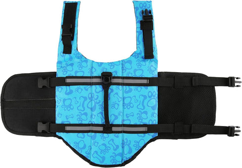 Surblue Dog Life Jacket Flotation Vest, Adjustable Safety Coat for Water Safety at Pool, Beach, Swimming, Medium Blue