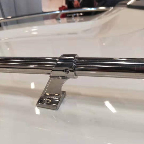 NRC&XRC Marine Boat Yacht Heavy Duty 316 SS High Leg Hand Rail, 60 Degree Center Stanchion for Pipe 7/8 Inch or 1 Inch