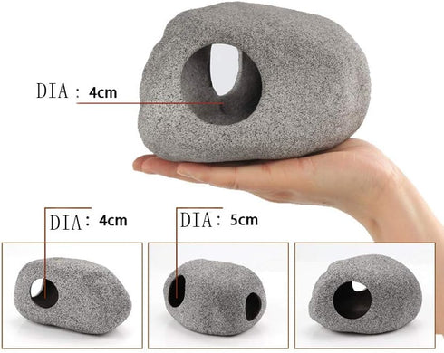 Aquarium Stone Hideaway Ornament, Cichlid Shrimp Breeding Hiding Cave (X-Large)