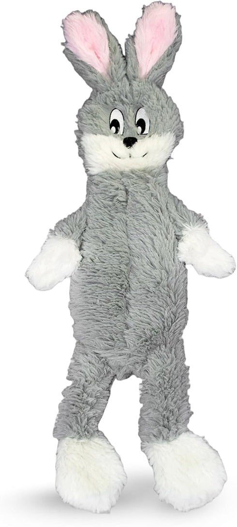 FGA MARKETPLACE Grey Rabbit Dog Toy Flat NO Stuffing NO Squeak, Funny Style for Small and Medium Dogs 21 INCH Long