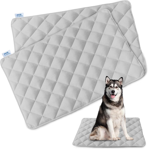 Dog Crate Pad 2 Pack, Soft Anti-Slip Bottom Mat, Machine Washable, Fits 36 Inch Dog Crate, Grey, 36" x 23"