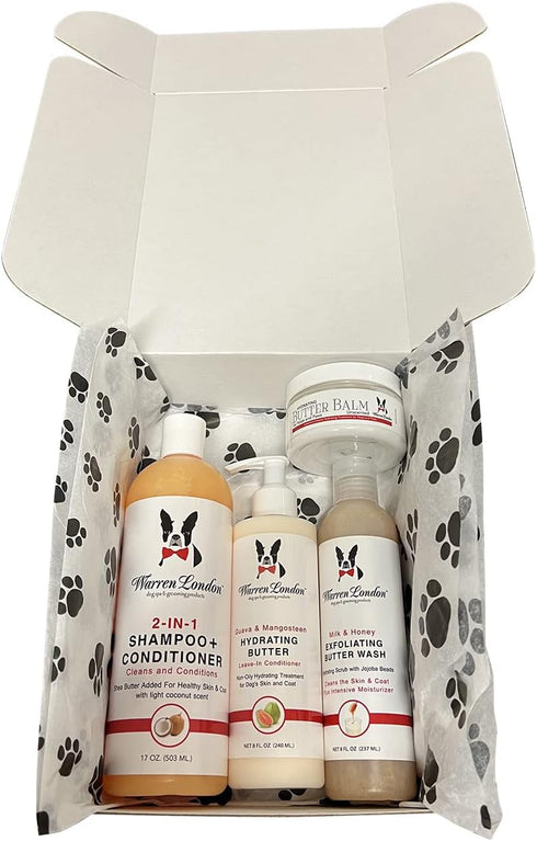 Warren London Dog Products Gift Boxes - Luxury Spa Products for Dogs, Birthday Box or New Puppy Present Gift Idea